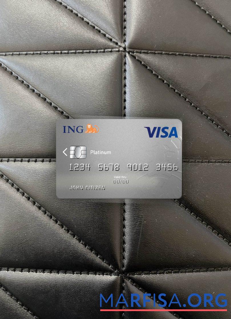 Blank Netherlands ING bank visa card platinum photolook front download for verification